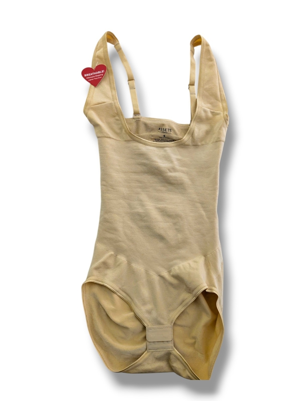 NWT SPANX Cream Sculpting Bodysuit with Adjustable Straps, SIZE S